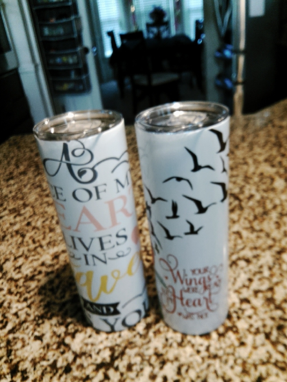 White Inspirational Stainless Steel Tumbler - Set of 2 NEW